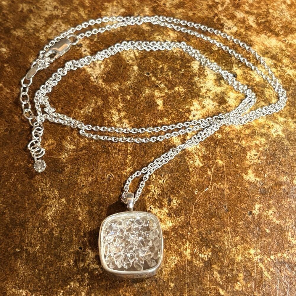 Deb Guyot Designs Sterling Silver and Herkimer Diamond Shaker Necklace Vintage